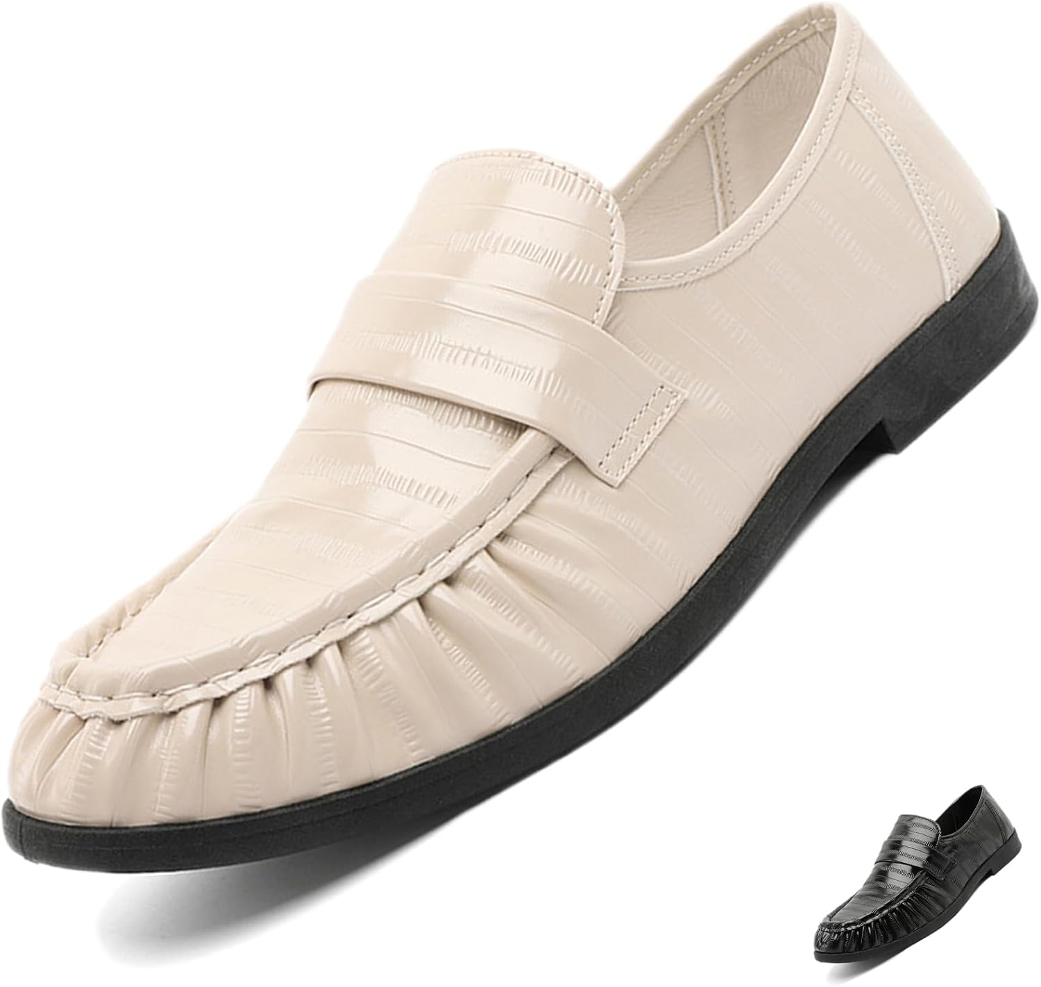 Мужские кожаные мокасины с плиссировкой, без шнурков, модные, с принтом, удобные, с нескользящей подошвой, низким каблуком, делового стиля, для повседневной носки, вождения и прогулок, мягкие лоферы Adkgbe, бежевый
Мужские кожаные мокасины с плиссировкой, без шнурков, модные, с принтом, удобные, с нескользящей подошвой, низким каблуком, делового стиля, для повседневной носки, вождения и прогулок, мягкие лоферы Adkgbe, бежевый