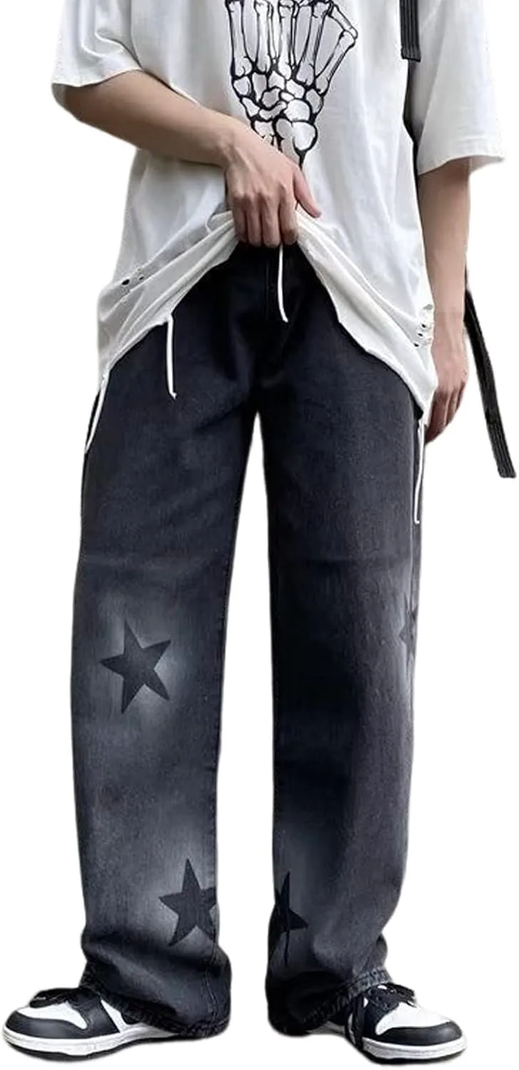 Женские джинсы в стиле бойфренд с принтом звезд HBER
Женские джинсы в стиле бойфренд с принтом звезд HBER