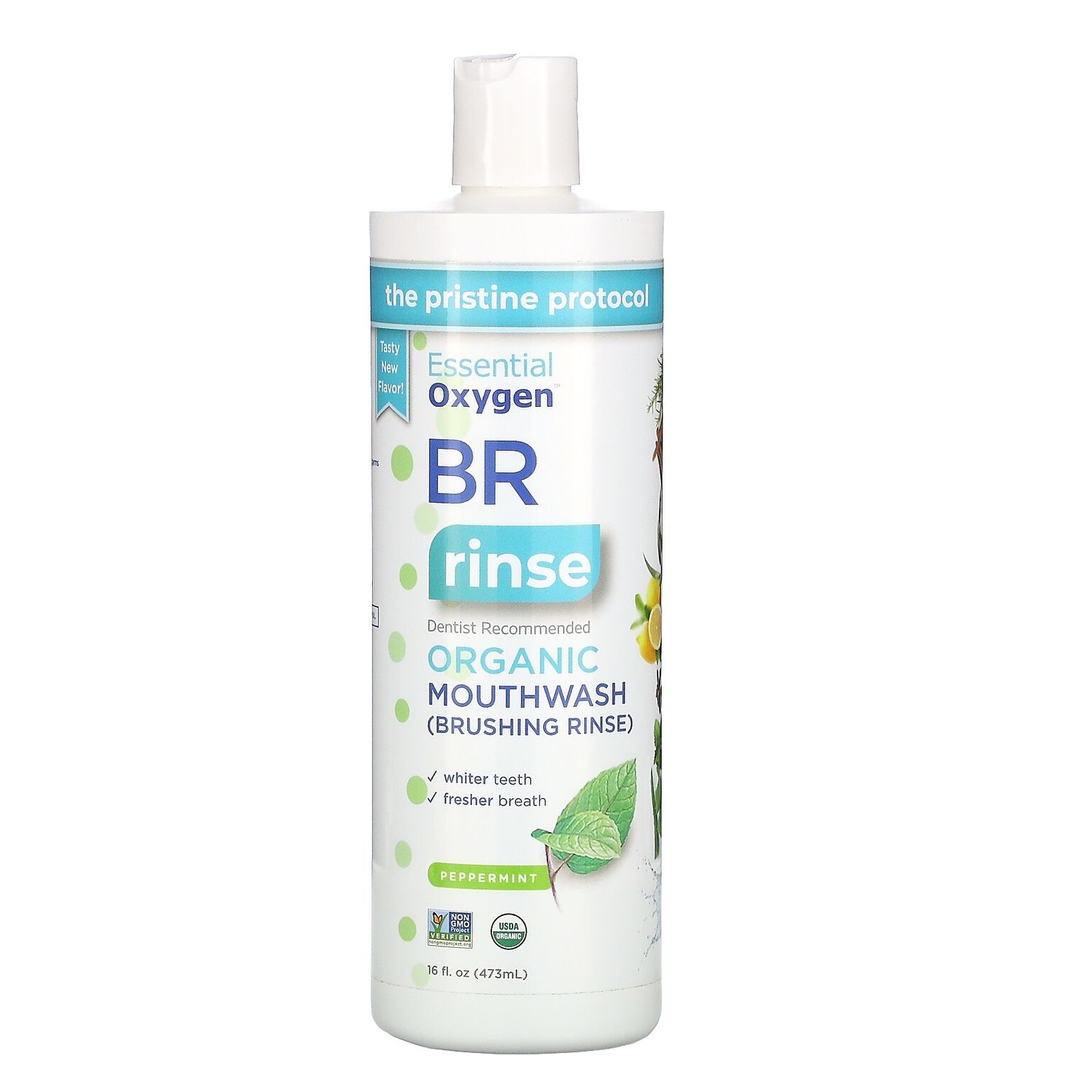 Essential Oxygen BR Organic Mouthwash Brushing Rinse Peppermint 16 fl oz (473 ml)
Essential Oxygen BR Organic Mouthwash Brushing Rinse Peppermint 16 fl oz (473 ml)