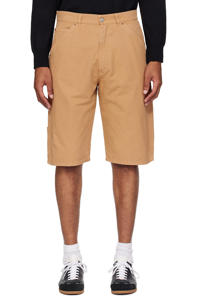 Хлопковые шорты из парусины Mm6 Maison Margiela, цвет ocre 
Хлопковые шорты из парусины Mm6 Maison Margiela, цвет ocre