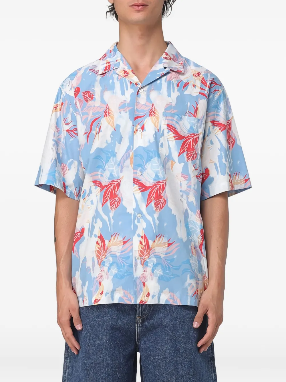 Рубашка с цветочным принтом Alexander Mcqueen, синий
Рубашка с цветочным принтом Alexander Mcqueen, синий