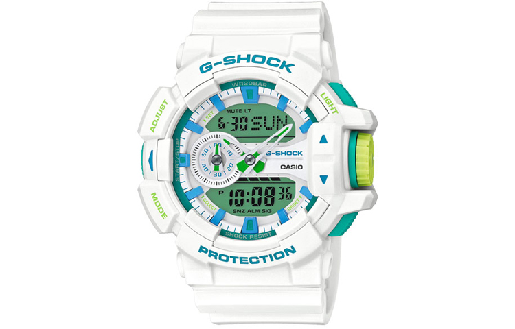 CASIO Часы Men Liquid Crystal/Analog Dual Display Series Green Watch GA-400WG-7A, White Green Watch Dial
CASIO Часы Men Liquid Crystal/Analog Dual Display Series Green Watch GA-400WG-7A, White Green Watch Dial