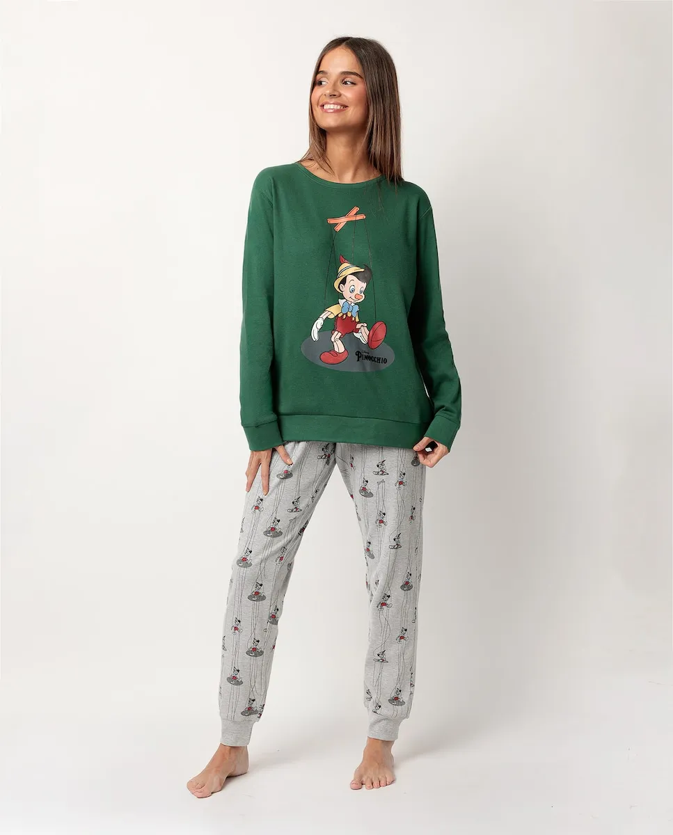 Длинная женская пижама из зеленого хлопкового трикотажа Disney
Длинная женская пижама из зеленого хлопкового трикотажа Disney