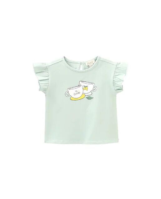 Футболка для девочки с рюшами и рисунком чашки Dadati, светло-зеленый
Футболка для девочки с рюшами и рисунком чашки Dadati, светло-зеленый