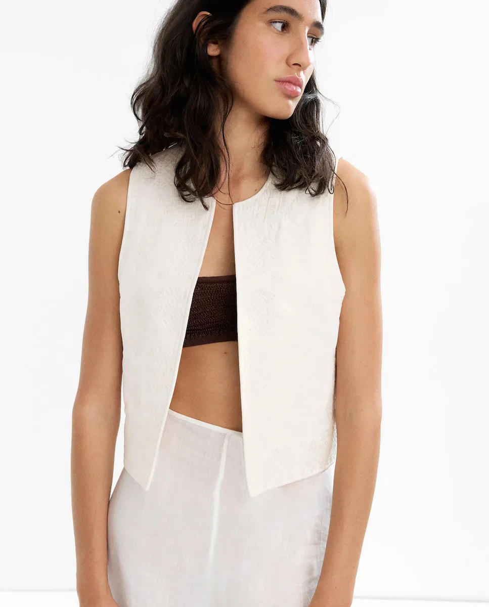 Женский жилет с вышивкой Parfois, белый
Женский жилет с вышивкой Parfois, белый