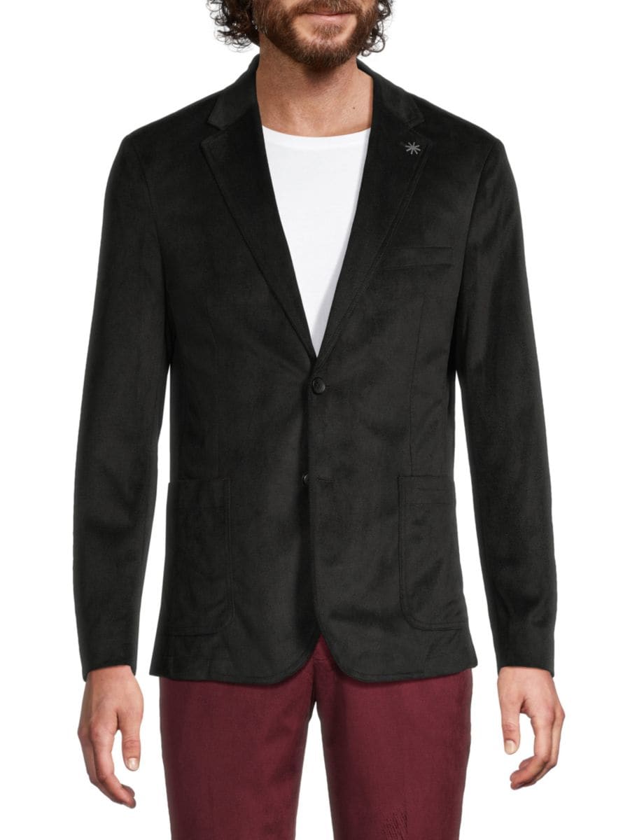 Спортивное пальто современного кроя с однотонными лацканами C-LAB NYC, черный