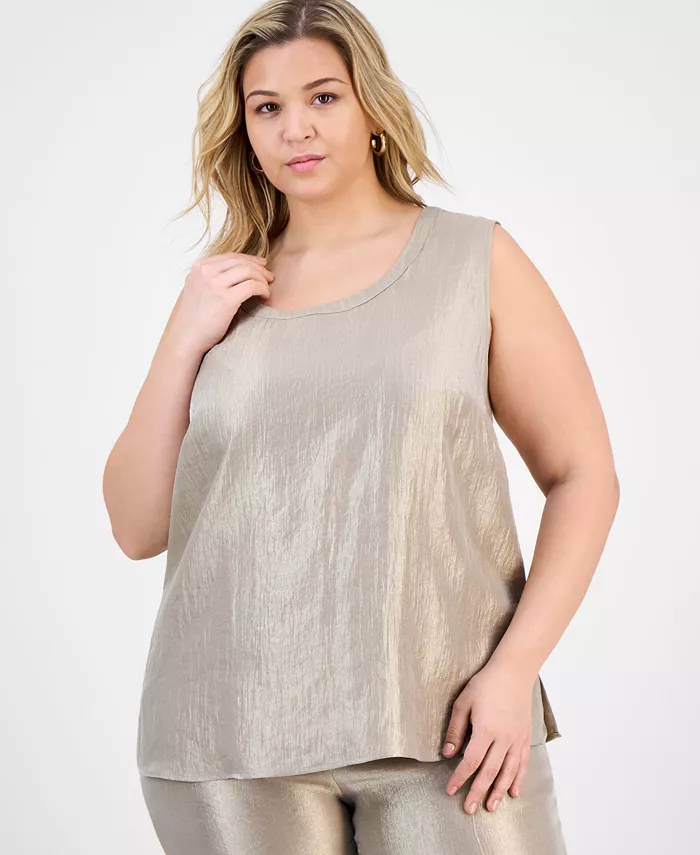 Топ без рукавов плюс сайз с металлизированным эффектом и фактурой "кринкл" Kasper, коричневый/бежевый
Топ без рукавов плюс сайз с металлизированным эффектом и фактурой "кринкл" Kasper, коричневый/бежевый