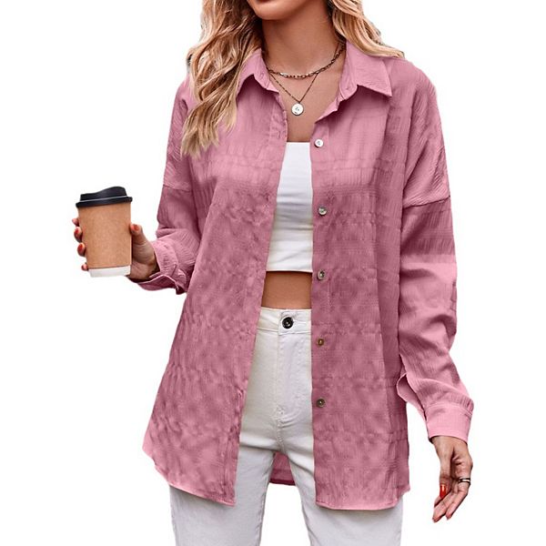 Женская блузка с длинным рукавом и текстурой свободного кроя Kojooin, Pink
Женская блузка с длинным рукавом и текстурой свободного кроя Kojooin, Pink