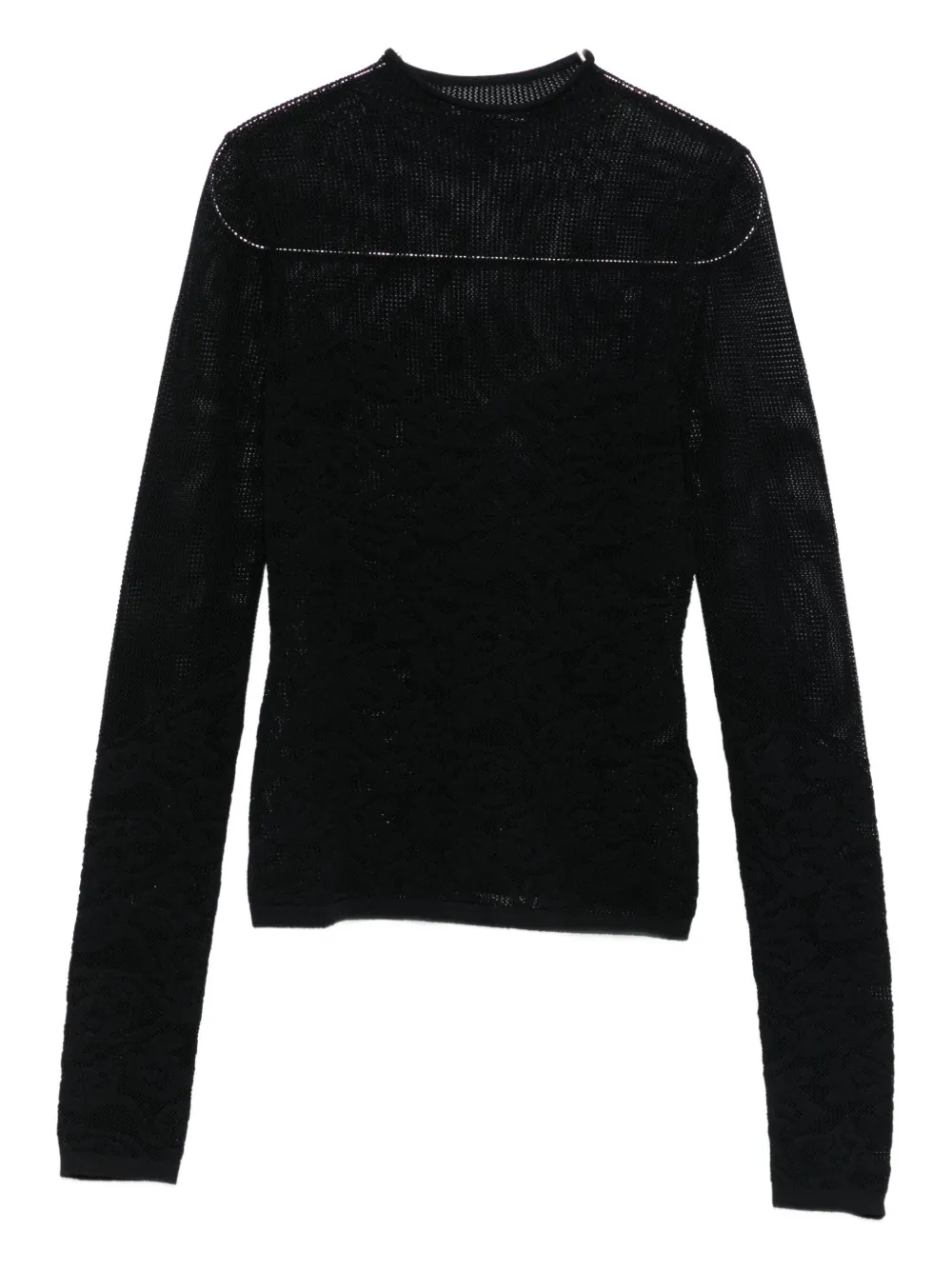 Кружевной свитер с круглым вырезом Patrizia Pepe, черный
Кружевной свитер с круглым вырезом Patrizia Pepe, черный