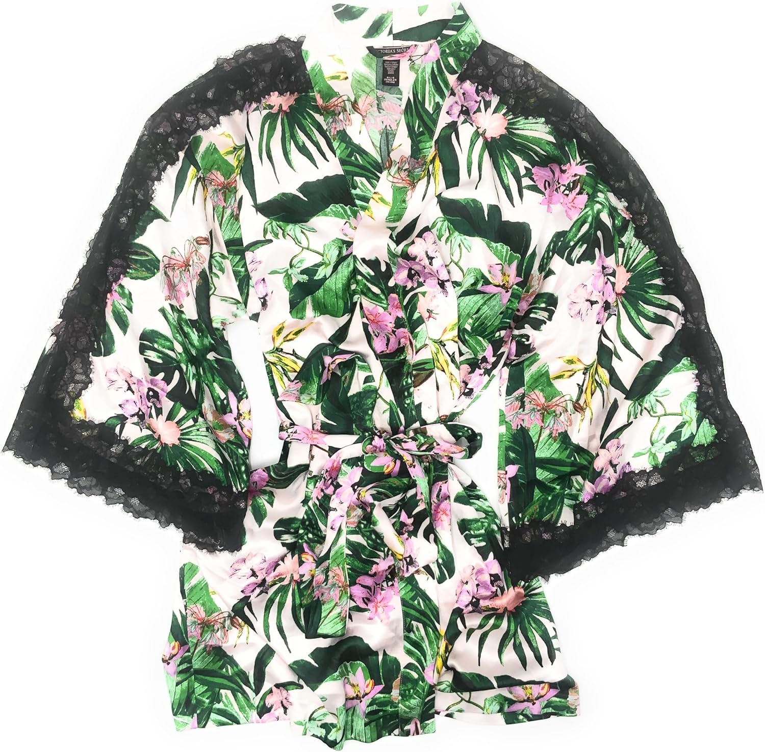 Халат Victoria's Secret Kimono Luxe из сатина и кружева, Green/Pink/Black
Халат Victoria's Secret Kimono Luxe из сатина и кружева, Green/Pink/Black
