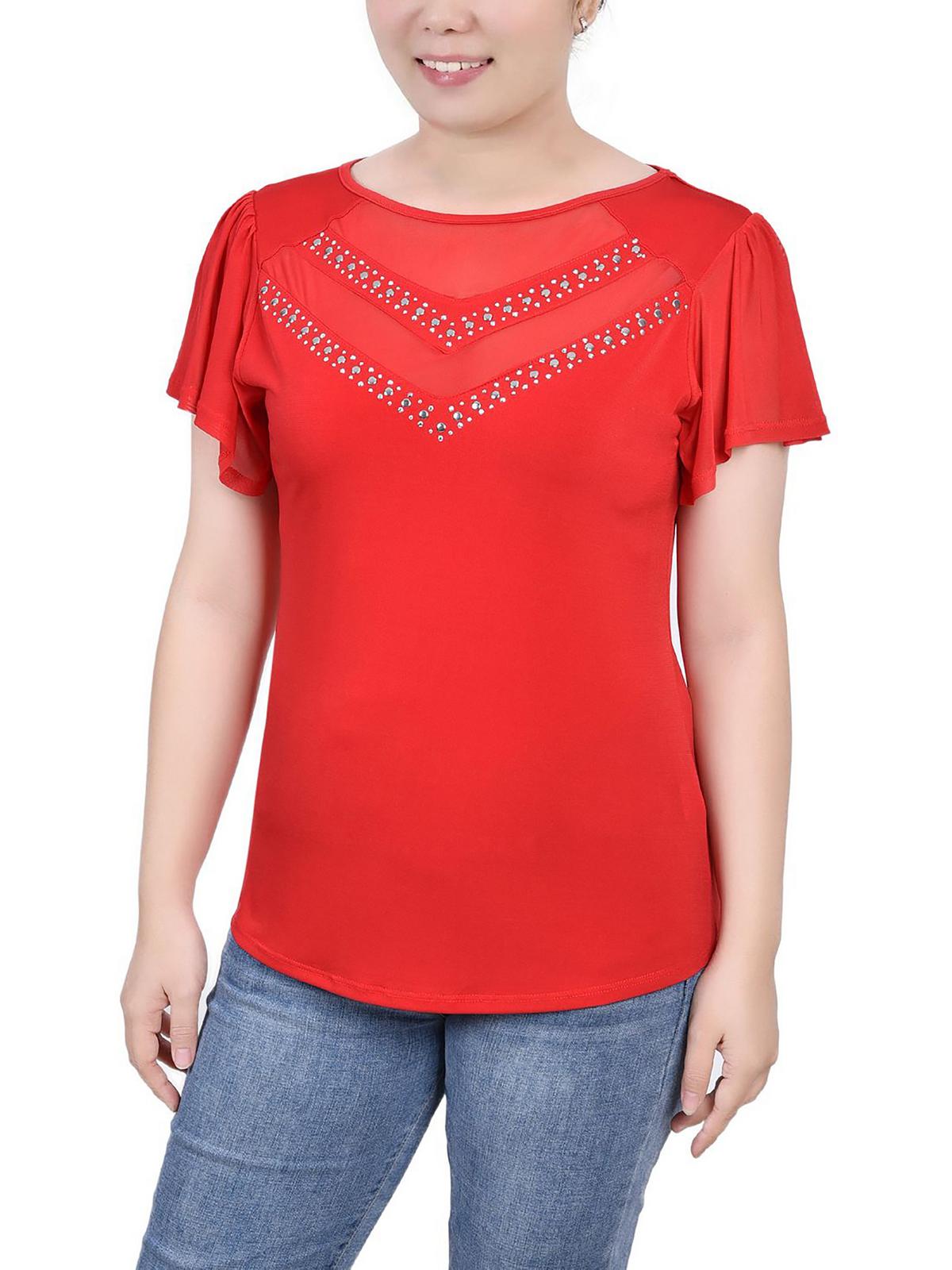 Женская блузка с заклепками и рукавами-крылышками Petites NY Collection, цвет tango red
Женская блузка с заклепками и рукавами-крылышками Petites NY Collection, цвет tango red