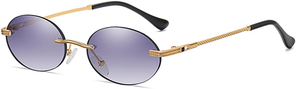 Винтажные овальные солнцезащитные очки без оправы для мужчин, маленькая оправа, синие круглые солнцезащитные очки для женщин, металлизированная золотая оправа, защита от УФ-излучения UV400 VFDHN, Gold With Grey
Винтажные овальные солнцезащитные очки без оправы для мужчин, маленькая оправа, синие круглые солнцезащитные очки для женщин, металлизированная золотая оправа, защита от УФ-излучения UV400 VFDHN, Gold With Grey