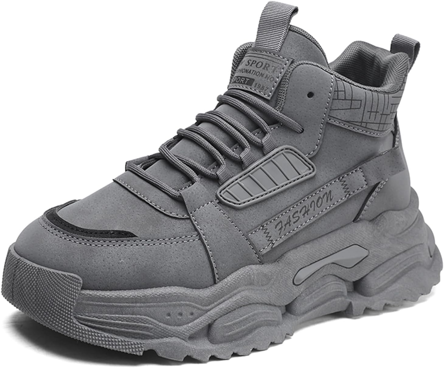 Мужские высокие модные кроссовки Ботинки для пеших прогулок Повседневные спортивные прогулочные туфли Объемные кроссовки Spwagym, серый
Мужские высокие модные кроссовки Ботинки для пеших прогулок Повседневные спортивные прогулочные туфли Объемные кроссовки Spwagym, серый