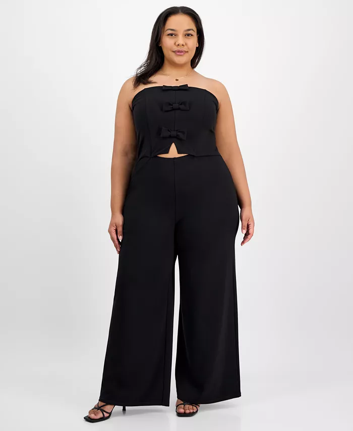 Модный комбинезон размера плюс с вырезом на талии и отделкой бантом Madden Girl, черный
Модный комбинезон размера плюс с вырезом на талии и отделкой бантом Madden Girl, черный