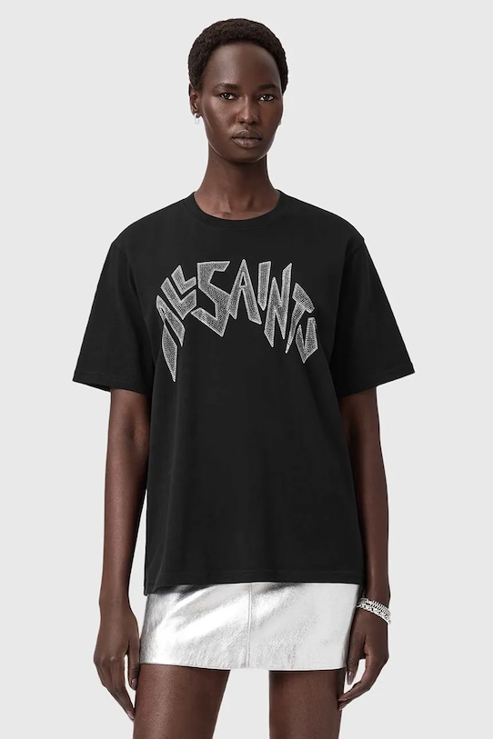 Хлопковая футболка Allsaints, черный
Хлопковая футболка Allsaints, черный