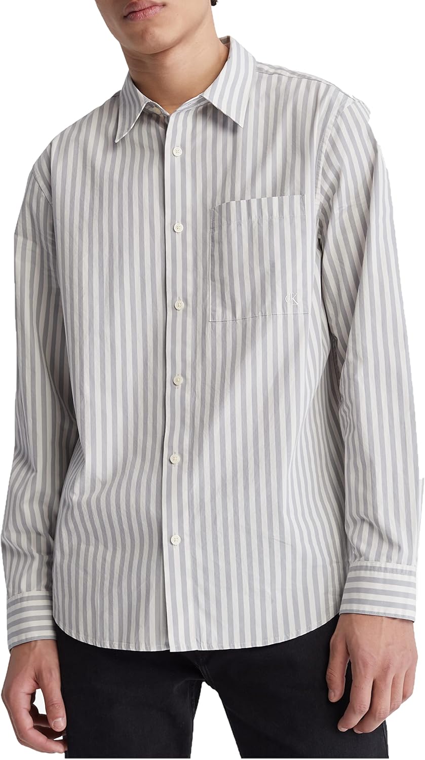 Мужская рубашка Calvin Klein с длинным рукавом, карманом в полоску и застежкой на пуговицы, Chalk
Мужская рубашка Calvin Klein с длинным рукавом, карманом в полоску и застежкой на пуговицы, Chalk