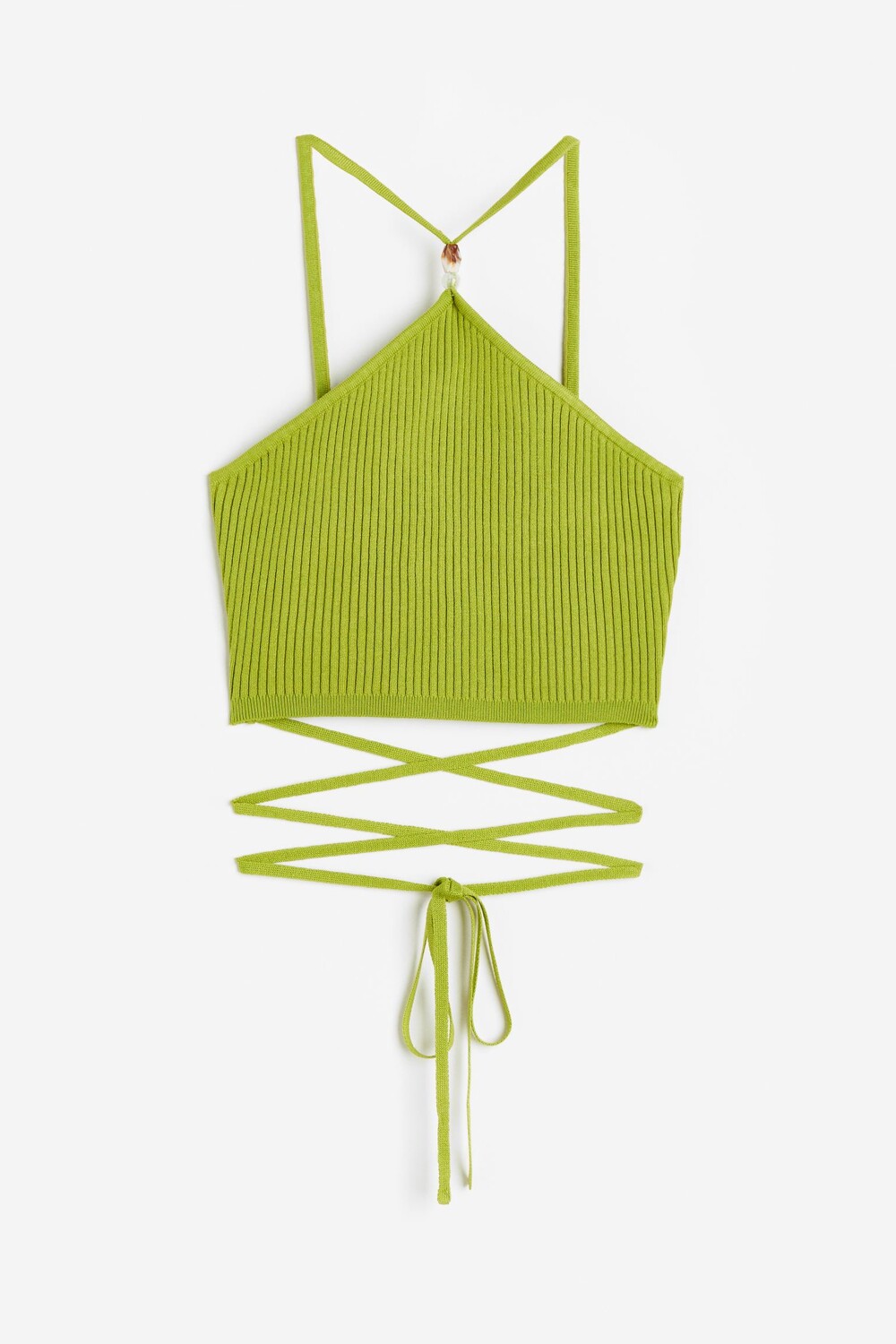 Топ H&M Cropped With A Tie, оливковый
Топ H&M Cropped With A Tie, оливковый