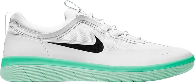 Кроссовки Nike Nyjah Free 2 SB 'White Green Glow', белый 
Кроссовки Nike Nyjah Free 2 SB 'White Green Glow', белый