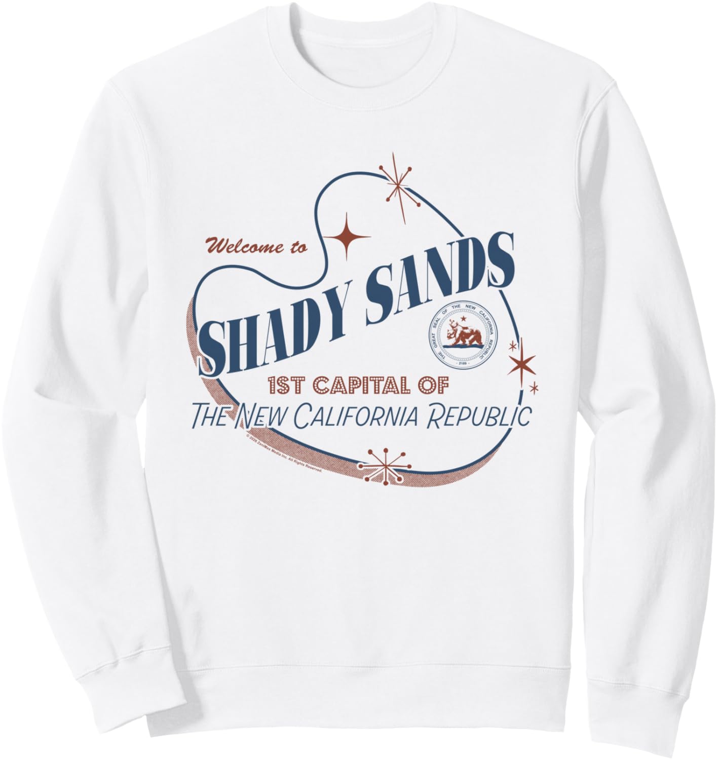 Толстовка с изображением видеоигры Fallout «Добро пожаловать в Шейди Сэндс» в стиле ретро от Retro Republic Fallout Video Game, белый
Толстовка с изображением видеоигры Fallout «Добро пожаловать в Шейди Сэндс» в стиле ретро от Retro Republic Fallout Video Game, белый