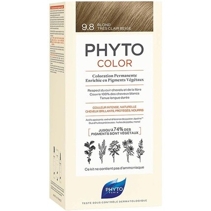 Стойкая краска для волос Phyto Phytocolor 9.8 Очень Светлый Пепельный Блондин
Стойкая краска для волос Phyto Phytocolor 9.8 Очень Светлый Пепельный Блондин