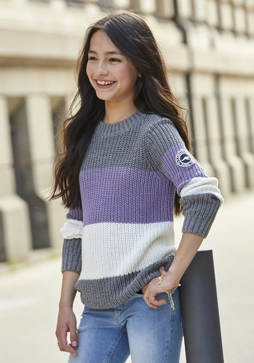 KangaROOS вязаный свитер "Ringelpullover" с логотипом на рукаве, цвет Lila Geringelt
KangaROOS вязаный свитер "Ringelpullover" с логотипом на рукаве, цвет Lila Geringelt