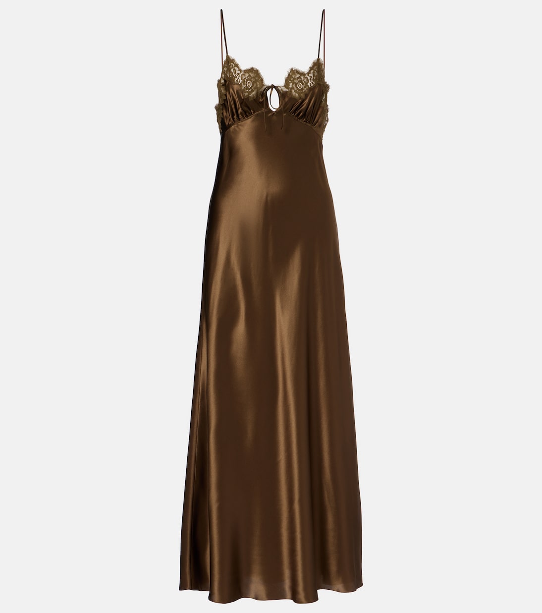 Платье-комбинация из шелкового атласа с кружевной отделкой Saint Laurent, Kaki
Платье-комбинация из шелкового атласа с кружевной отделкой Saint Laurent, Kaki