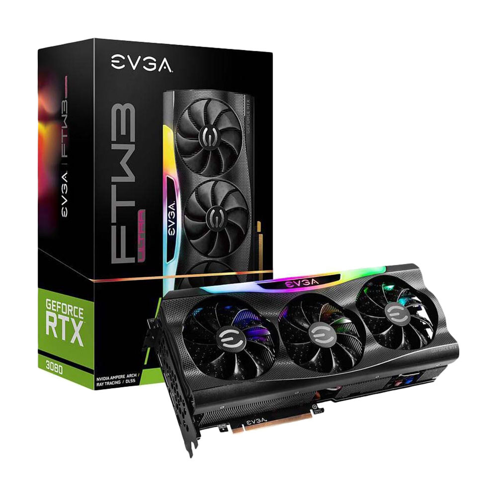 Видеокарта EVGA GeForce RTX 3080 FTW3, 10GB GDDR6X, 10G-P5-3897-KL 
Видеокарта EVGA GeForce RTX 3080 FTW3, 10GB GDDR6X, 10G-P5-3897-KL