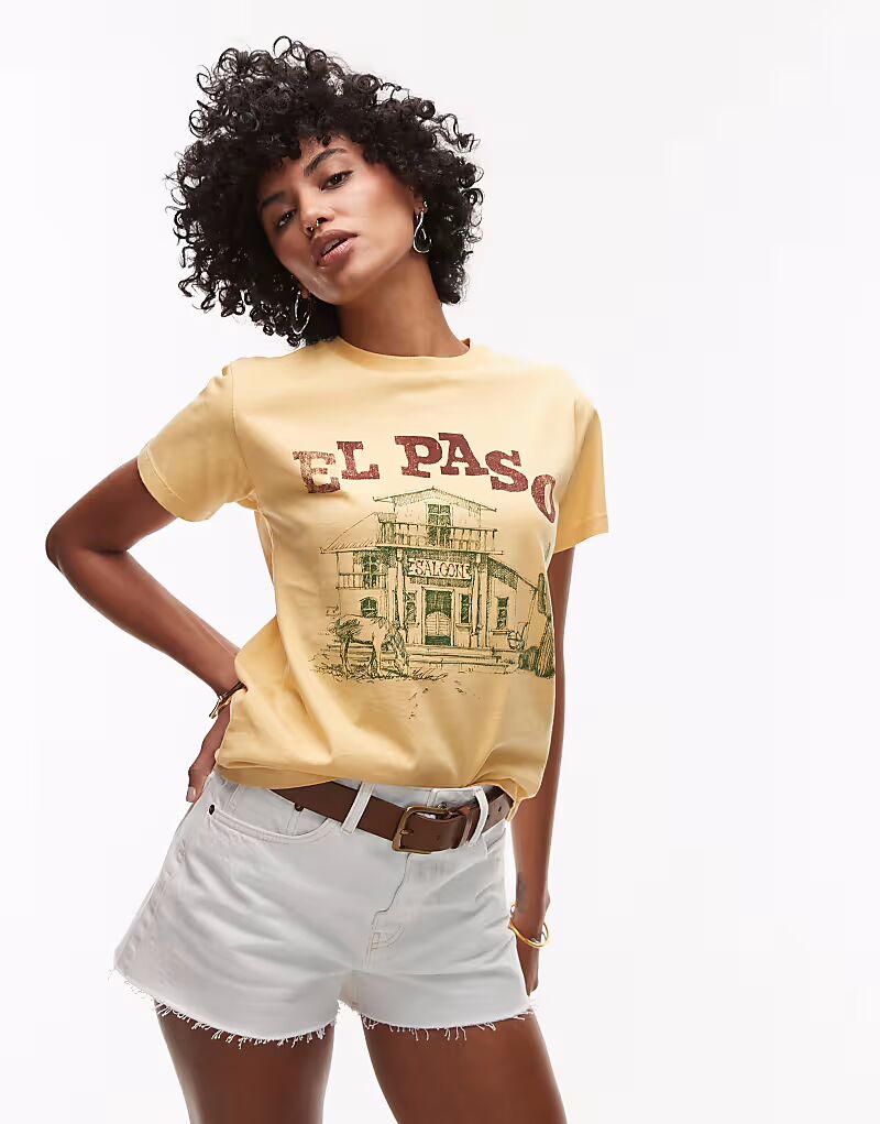 Шорты А-силуэта из денима Topshop цвета косточки
Шорты А-силуэта из денима Topshop цвета косточки