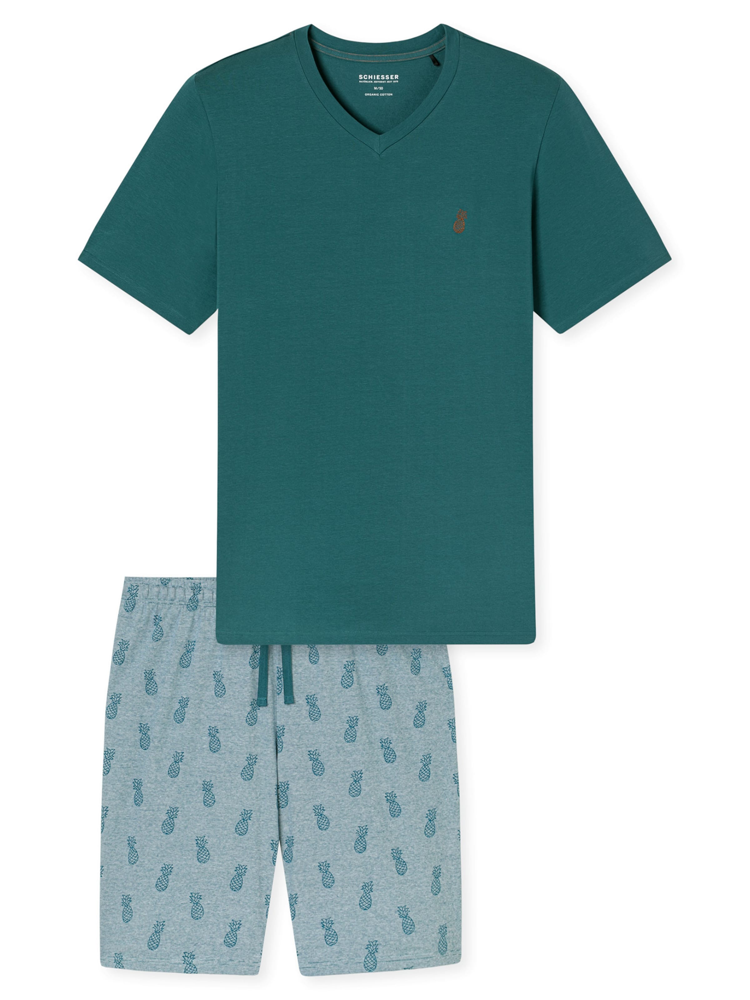 SCHIESSER Пижама короткая 'Casual Nightwear' в светло-голубом, темно-зеленом
SCHIESSER Пижама короткая 'Casual Nightwear' в светло-голубом, темно-зеленом