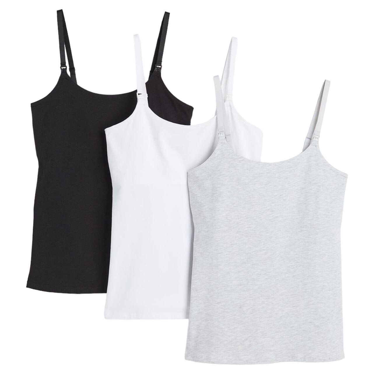 Комплект топов для беременных H&M Nursing Tank, 3 предмета, черный/белый/серый
Комплект топов для беременных H&M Nursing Tank, 3 предмета, черный/белый/серый