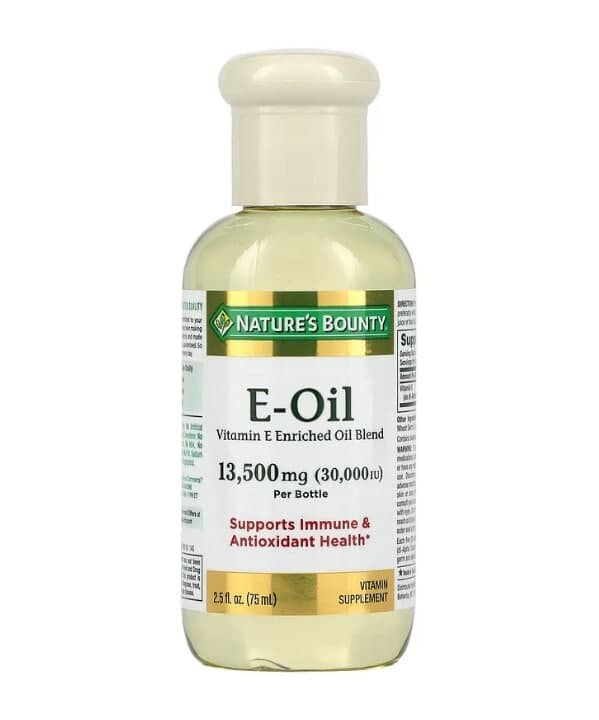 Масло с витамином Е, 13 500 мг (30 000 МЕ), 2,5 жидких унции (75 мл) Nature's Bounty
Масло с витамином Е, 13 500 мг (30 000 МЕ), 2,5 жидких унции (75 мл) Nature's Bounty
