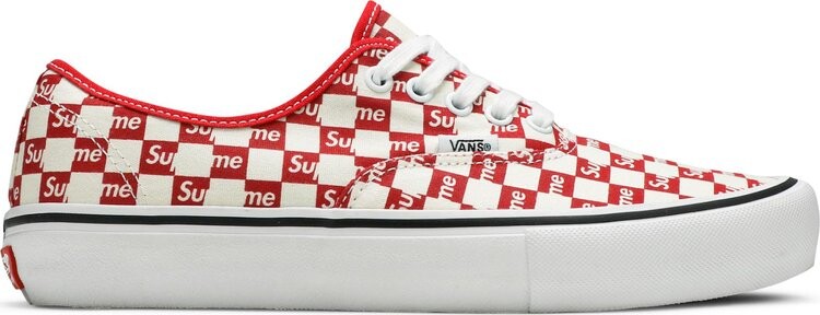 Кеды Vans Supreme x Authentic Pro Checkered Red, красный 
Кеды Vans Supreme x Authentic Pro Checkered Red, красный
