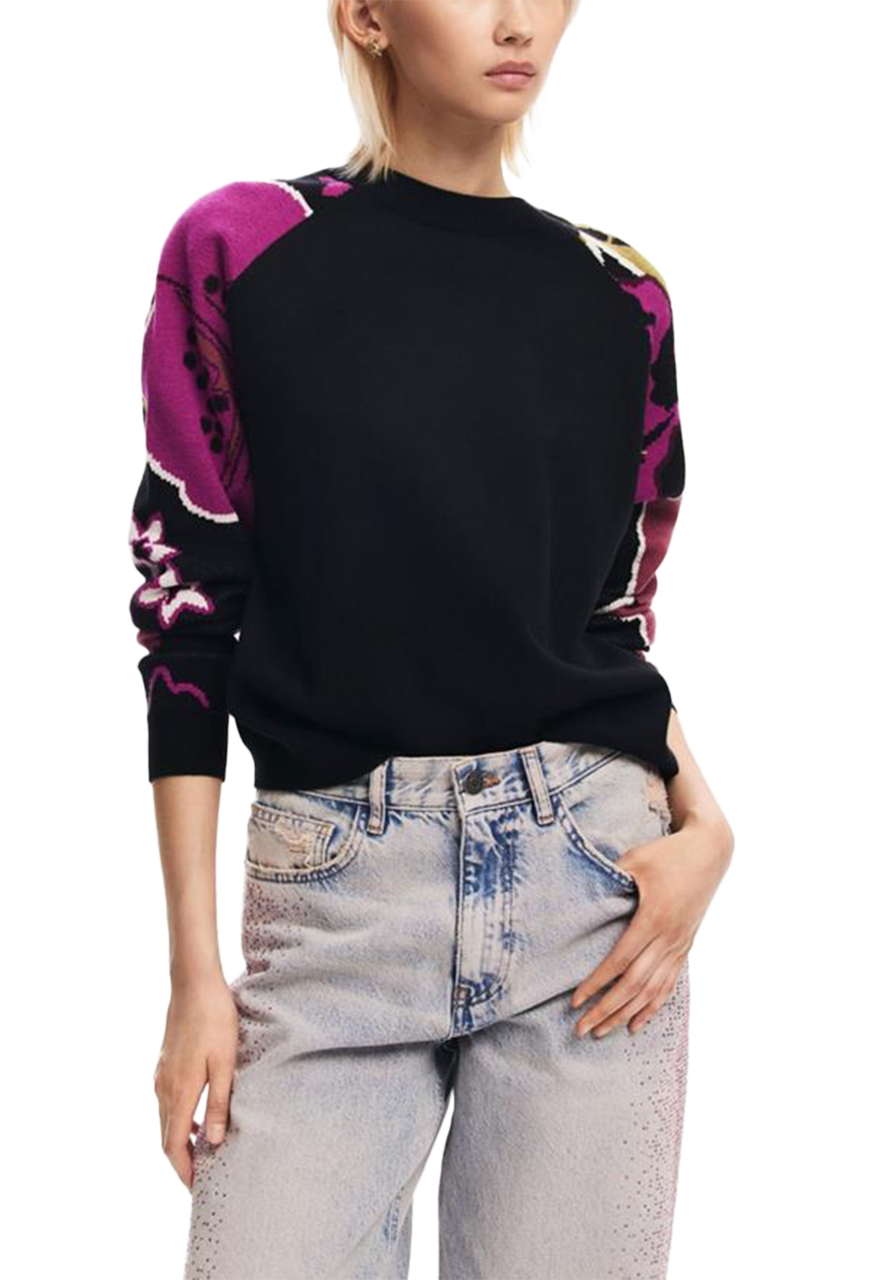 Джемпер Desigual с цветными рукавами, черный
Джемпер Desigual с цветными рукавами, черный