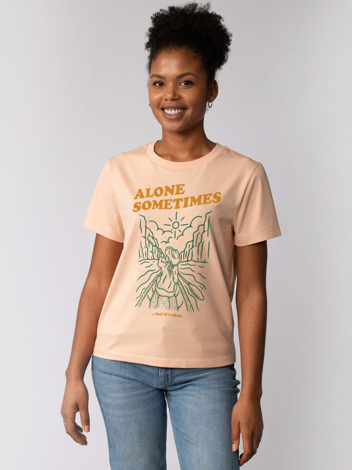 Футболка wat Apparel T-Shirt Alone sometimes but its okay, цвет Fraiche Peche 
Футболка wat Apparel T-Shirt Alone sometimes but its okay, цвет Fraiche Peche