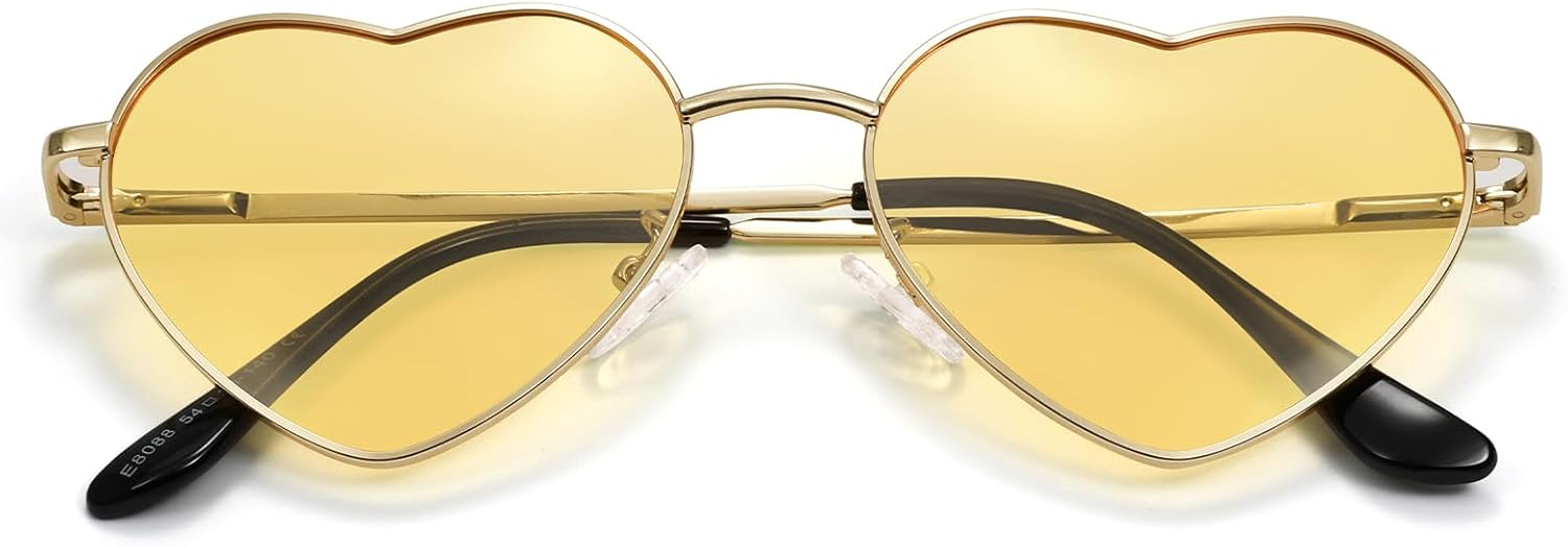 Поляризованные солнцезащитные очки Eiuizah в форме сердца для женщин и мужчин - милые, модные солнцезащитные очки с металлической оправой и линзами с защитой UV400, Gold Frame/Yellow Lenses
Поляризованные солнцезащитные очки Eiuizah в форме сердца для женщин и мужчин - милые, модные солнцезащитные очки с металлической оправой и линзами с защитой UV400, Gold Frame/Yellow Lenses