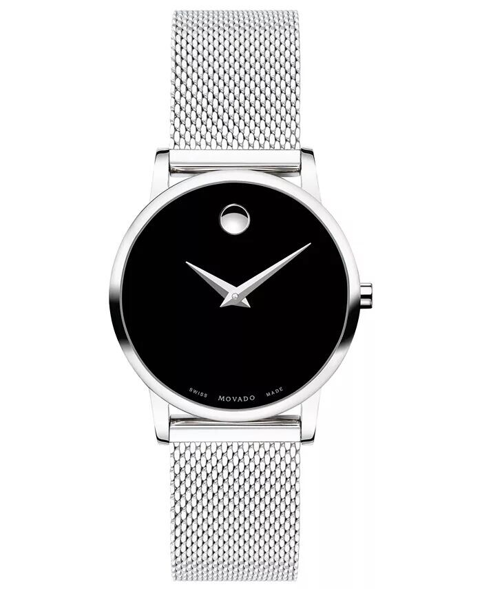 Женские швейцарские музейные классические часы из нержавеющей стали с сетчатым браслетом, 28 мм Movado, черный
Женские швейцарские музейные классические часы из нержавеющей стали с сетчатым браслетом, 28 мм Movado, черный