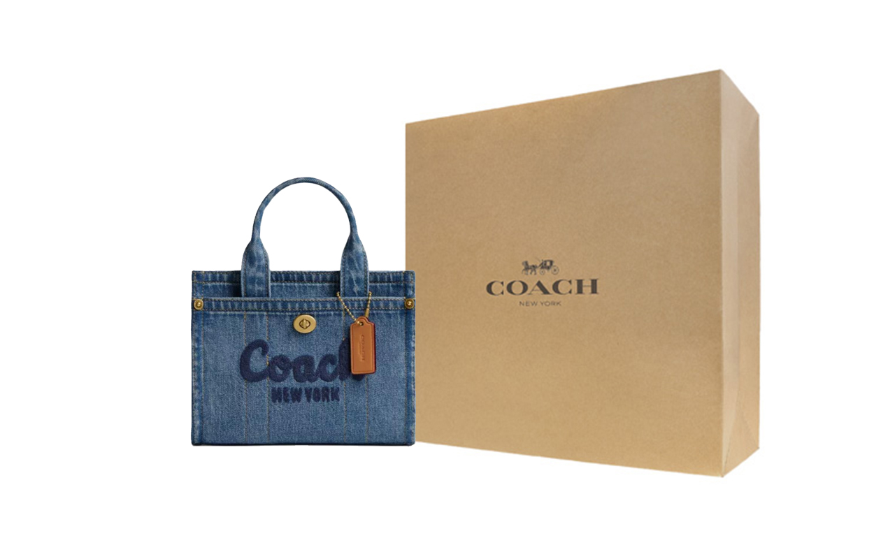 COACH Джинсовая сумка-шоппер через плечо малого размера женская индиго
COACH Джинсовая сумка-шоппер через плечо малого размера женская индиго