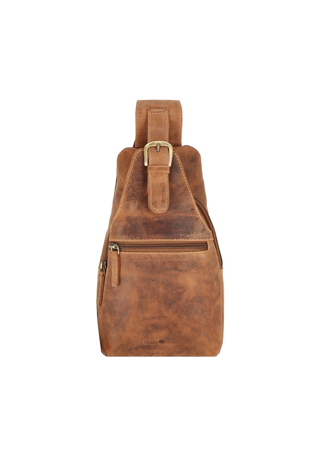Винтажная кожаная сумка через плечо 16 см Green Burry, коричневый 
Винтажная кожаная сумка через плечо 16 см Green Burry, коричневый