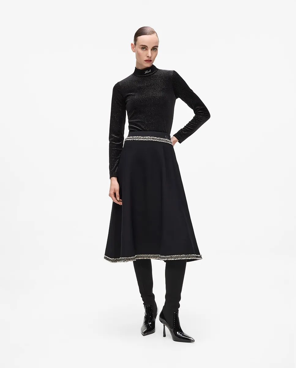 Юбка из трикотажа с жемчужинами и букле Karl Lagerfeld, черный
Юбка из трикотажа с жемчужинами и букле Karl Lagerfeld, черный