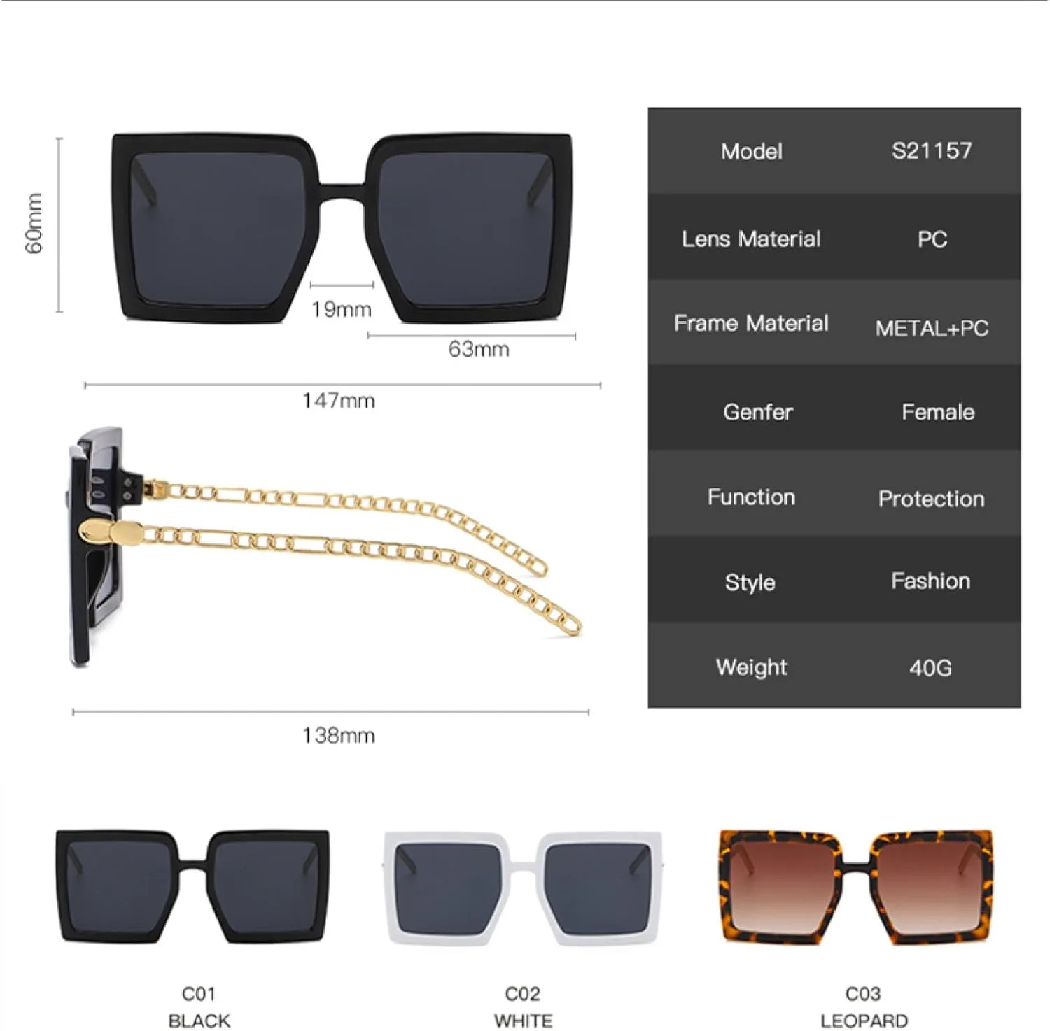 Модные солнцезащитные очки большого размера с градиентным переходом цвета для женщин, винтажная оправа из сплава с цепочкой, стильные и элегантные TVTBBVV, White
Модные солнцезащитные очки большого размера с градиентным переходом цвета для женщин, винтажная оправа из сплава с цепочкой, стильные и элегантные TVTBBVV, White