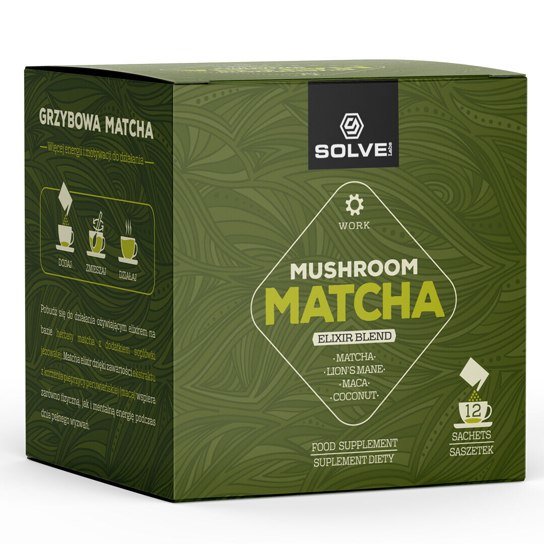 Solve Labs Mushroom Matcha Адаптогенный чай маття с грибами Львиная грива, 12 пакетиков/1 упаковка
Solve Labs Mushroom Matcha Адаптогенный чай маття с грибами Львиная грива, 12 пакетиков/1 упаковка