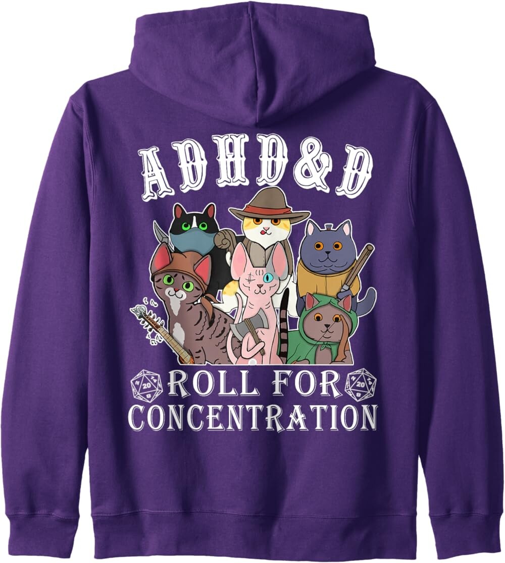 Толстовка худи Funny Tees Gamer RPG Apparel Cats RPG Gamer Roll For Concentration, фиолетовый
Толстовка худи Funny Tees Gamer RPG Apparel Cats RPG Gamer Roll For Concentration, фиолетовый