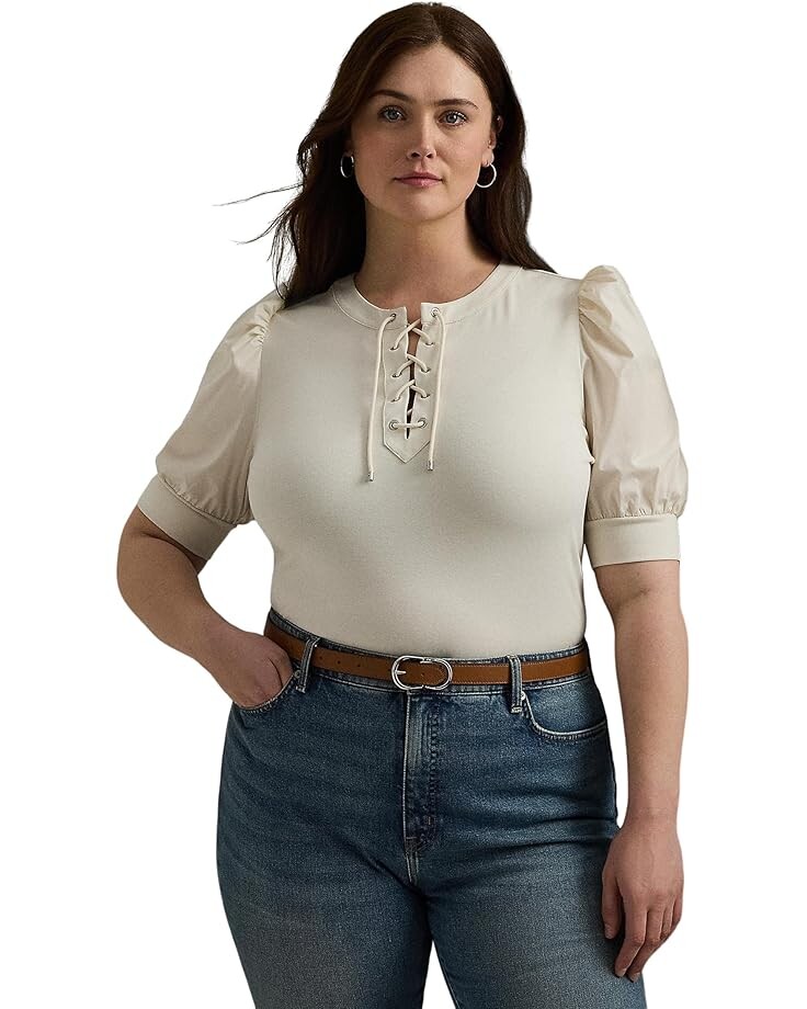 Топ Lauren Ralph Lauren Plus Size Lace-Up Stretch Cotton Puff-Sleeve Top, цвет Mascarpone Cream
Топ Lauren Ralph Lauren Plus Size Lace-Up Stretch Cotton Puff-Sleeve Top, цвет Mascarpone Cream