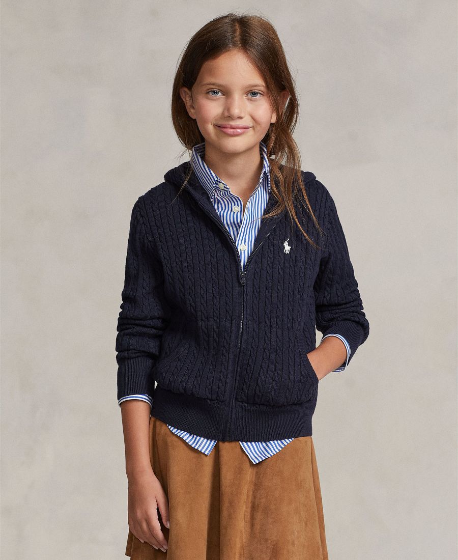Детская толстовка с капюшоном на молнии Mini-Cable для девочек 7-16 лет Polo Ralph Lauren, Navy
Детская толстовка с капюшоном на молнии Mini-Cable для девочек 7-16 лет Polo Ralph Lauren, Navy