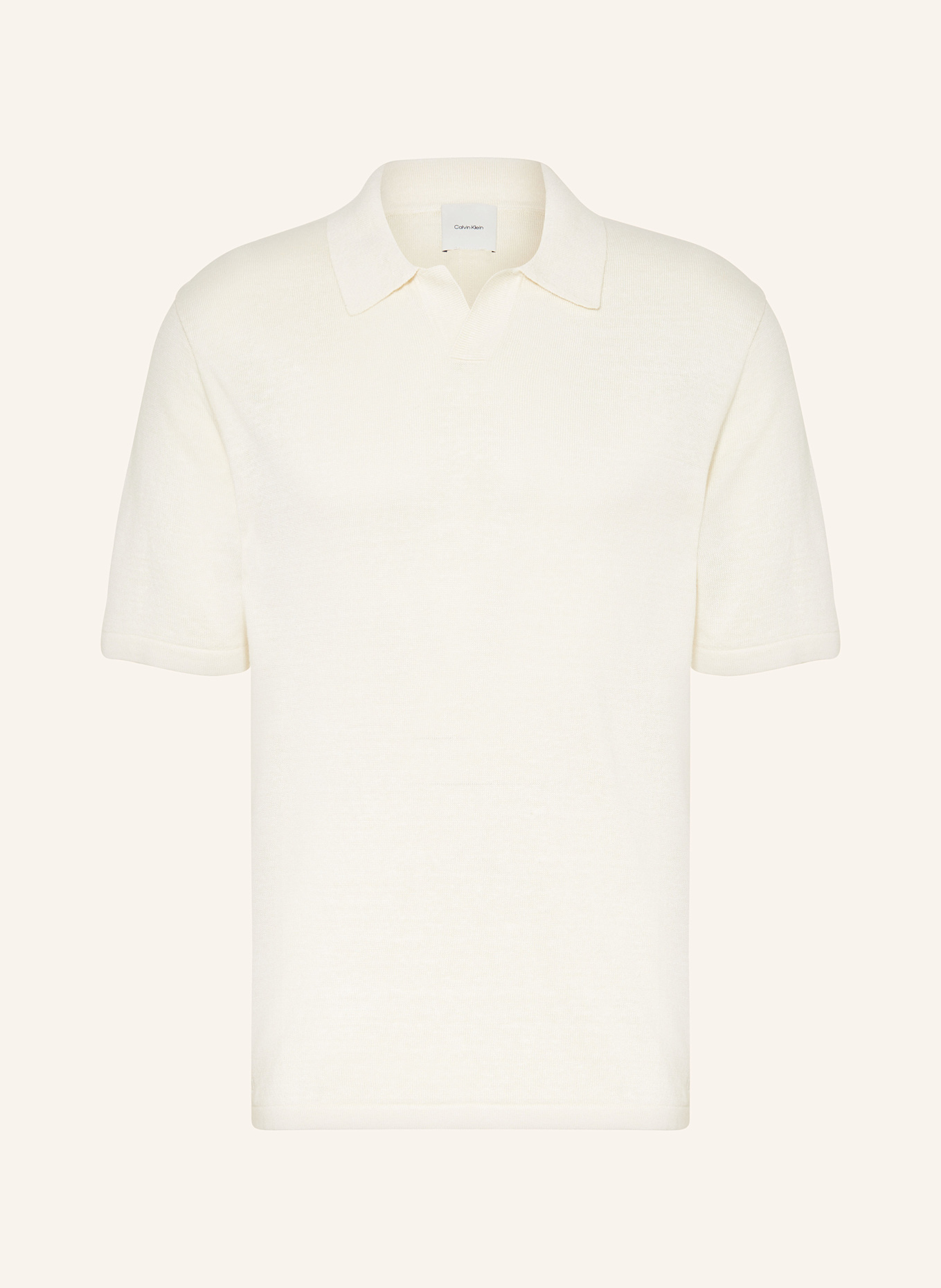 Трикотажная рубашка-поло стандартного кроя из льна и шелка Calvin Klein, экрю
Трикотажная рубашка-поло стандартного кроя из льна и шелка Calvin Klein, экрю