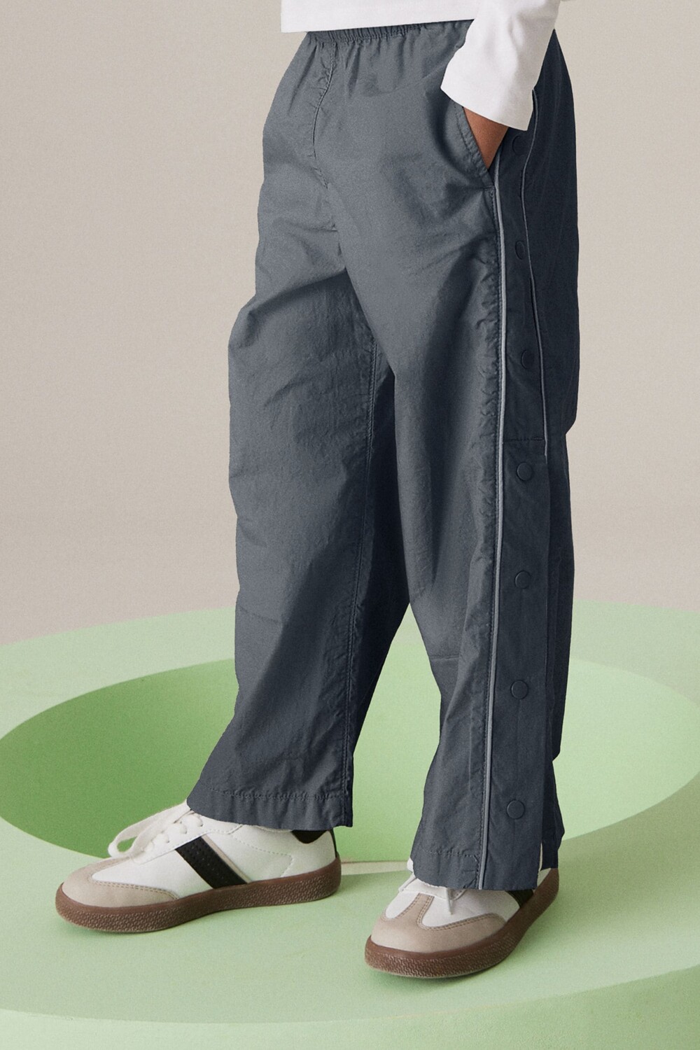 Широкие тканые брюки (3 16 лет) Next, серый 
Широкие тканые брюки (3 16 лет) Next, серый