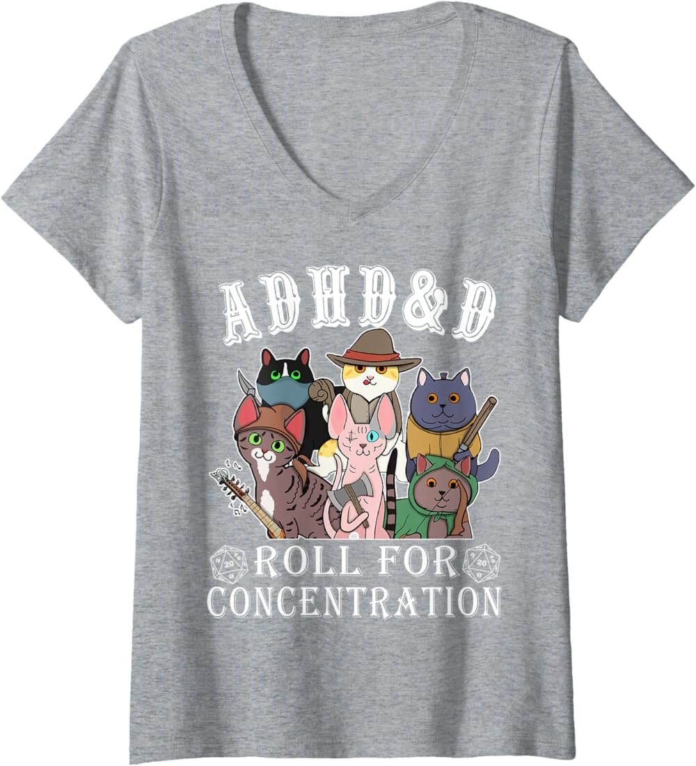 Женская футболка Funny Tees Gamer RPG Apparel Cats RPG Gamer Roll For Concentration D20 Dice Nerdy, светло-серый
Женская футболка Funny Tees Gamer RPG Apparel Cats RPG Gamer Roll For Concentration D20 Dice Nerdy, светло-серый