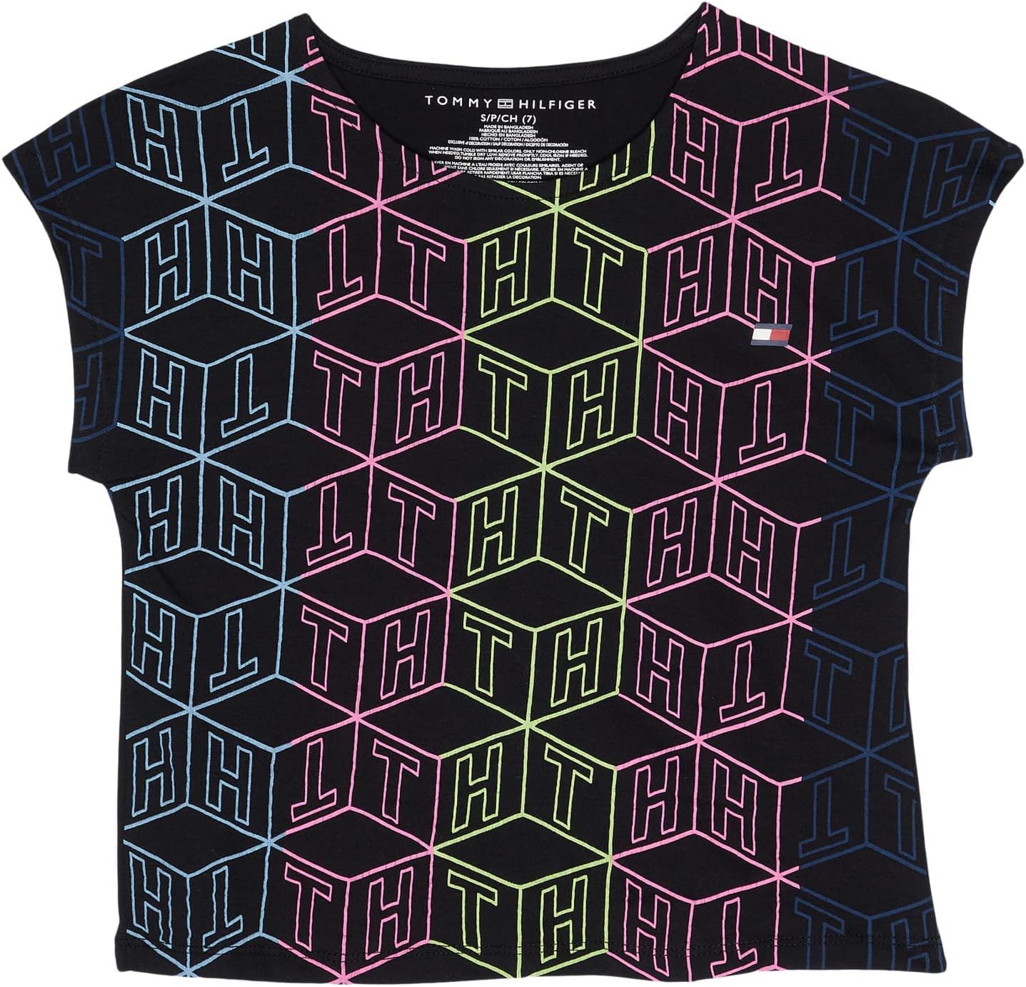 Футболка Tommy Hilfiger для девочек, спортивная, с короткими рукавами, круглым вырезом, легкая и эластичная, Black Rainbow Geo
Футболка Tommy Hilfiger для девочек, спортивная, с короткими рукавами, круглым вырезом, легкая и эластичная, Black Rainbow Geo