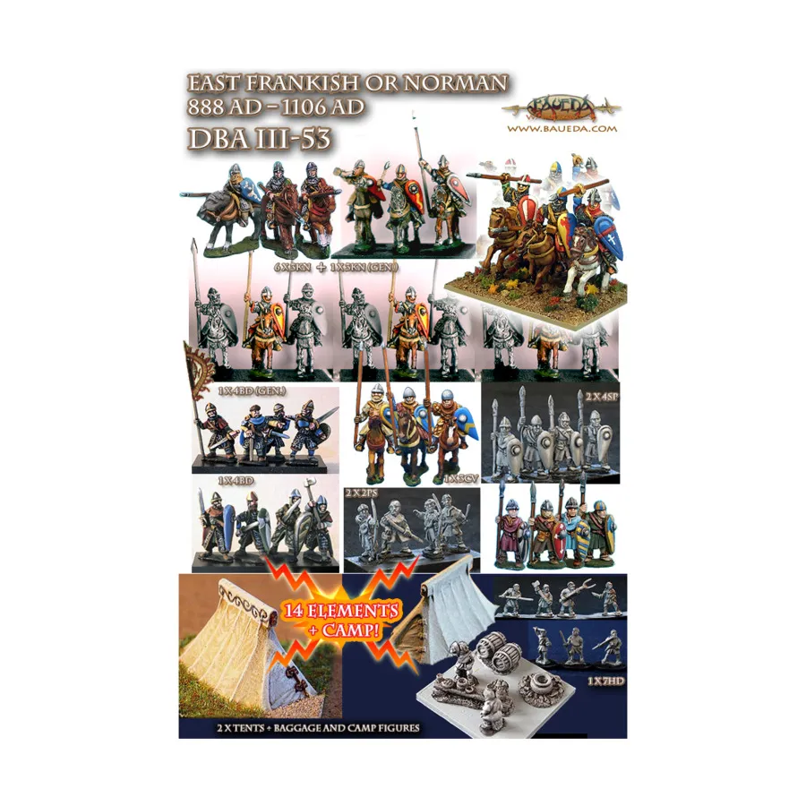 Набор восточно-франкской или нормандской армии, Historical Miniatures - Normans (15mm) (Baueda)
Набор восточно-франкской или нормандской армии, Historical Miniatures - Normans (15mm) (Baueda)