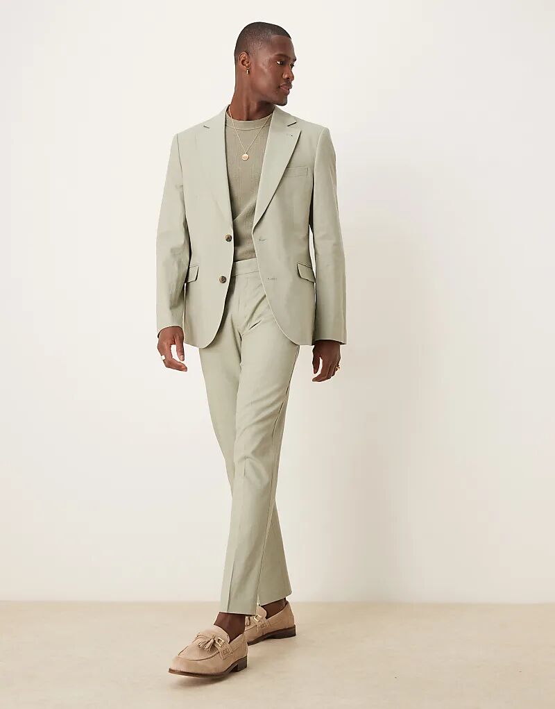 Узкие брюки из льняной смеси ASOS DESIGN шалфейно-зеленого цвета
Узкие брюки из льняной смеси ASOS DESIGN шалфейно-зеленого цвета